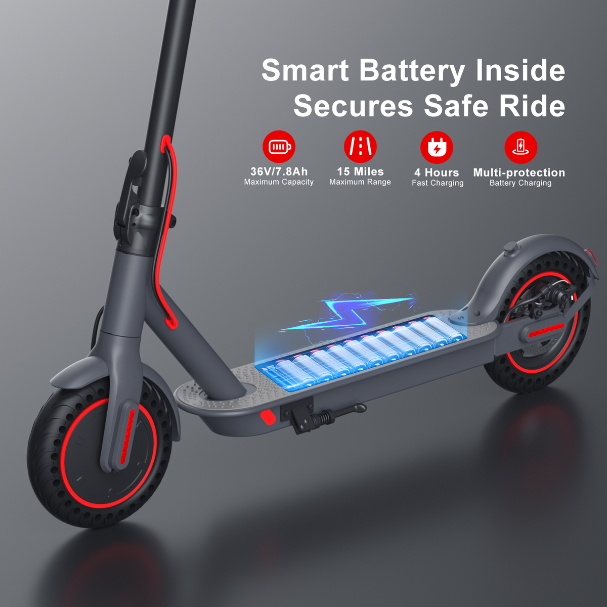 Electric Scooter Adult, 500W Power, 8.5" Solid Tire, 12-18 Miles & 18/19MPH, Dual Braking, Max Load 264 lbs, Smart APP & Cruise Control,Foldable E Scooters for Commute, UL2272