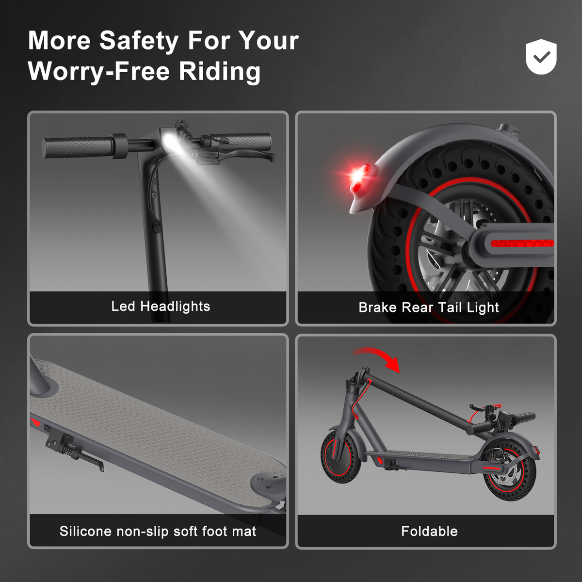 Electric Scooter Adult, 500W Power, 8.5" Solid Tire, 12-18 Miles & 18/19MPH, Dual Braking, Max Load 264 lbs, Smart APP & Cruise Control,Foldable E Scooters for Commute, UL2272