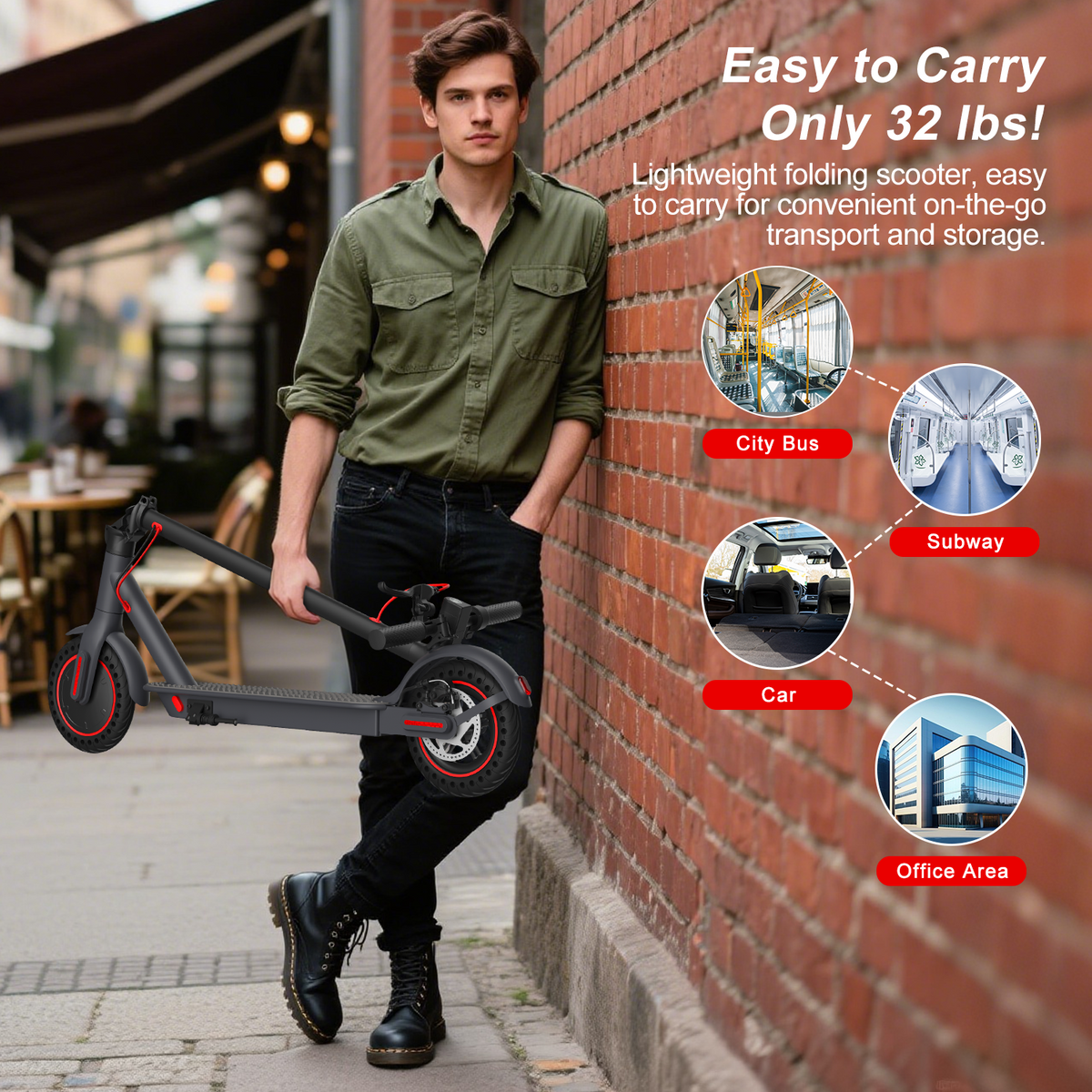 Electric Scooter Adult, 500W Power, 8.5" Solid Tire, 12-18 Miles & 18/19MPH, Dual Braking, Max Load 264 lbs, Smart APP & Cruise Control,Foldable E Scooters for Commute, UL2272