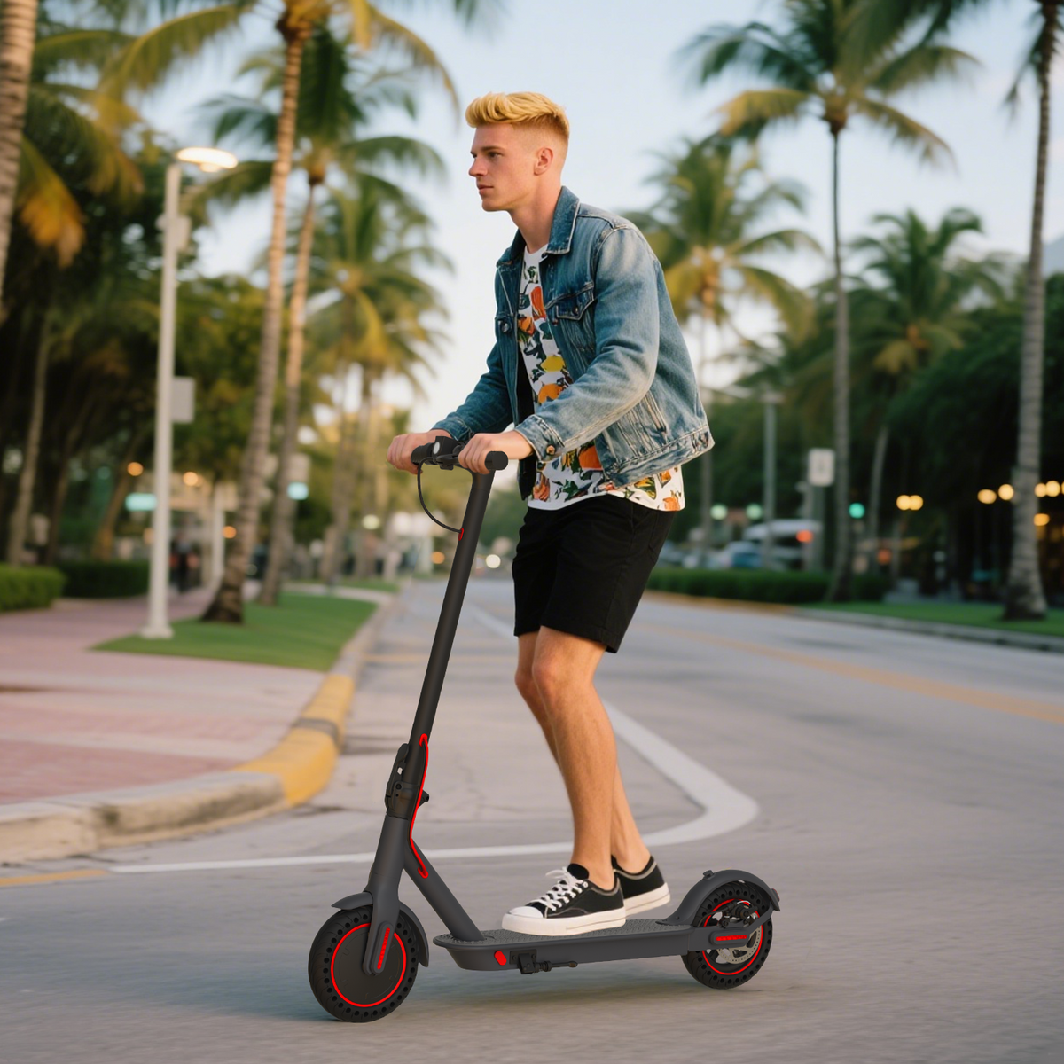Electric Scooter Adult, 500W Power, 8.5" Solid Tire, 12-18 Miles & 18/19MPH, Dual Braking, Max Load 264 lbs, Smart APP & Cruise Control,Foldable E Scooters for Commute, UL2272