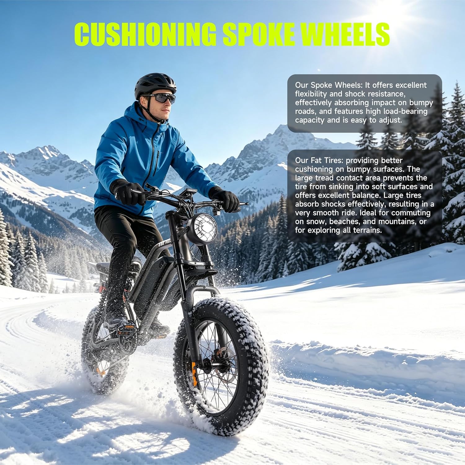 Electric Bike for Adults Peak 1500W, 20" Fat Tire Ebike | Max 31MPH & 80 Miles Range,48V 15Ah Removable Battery,Fast All Terrain E-Bike, with Full Suspension, NFC Unlock, 330LBS Load