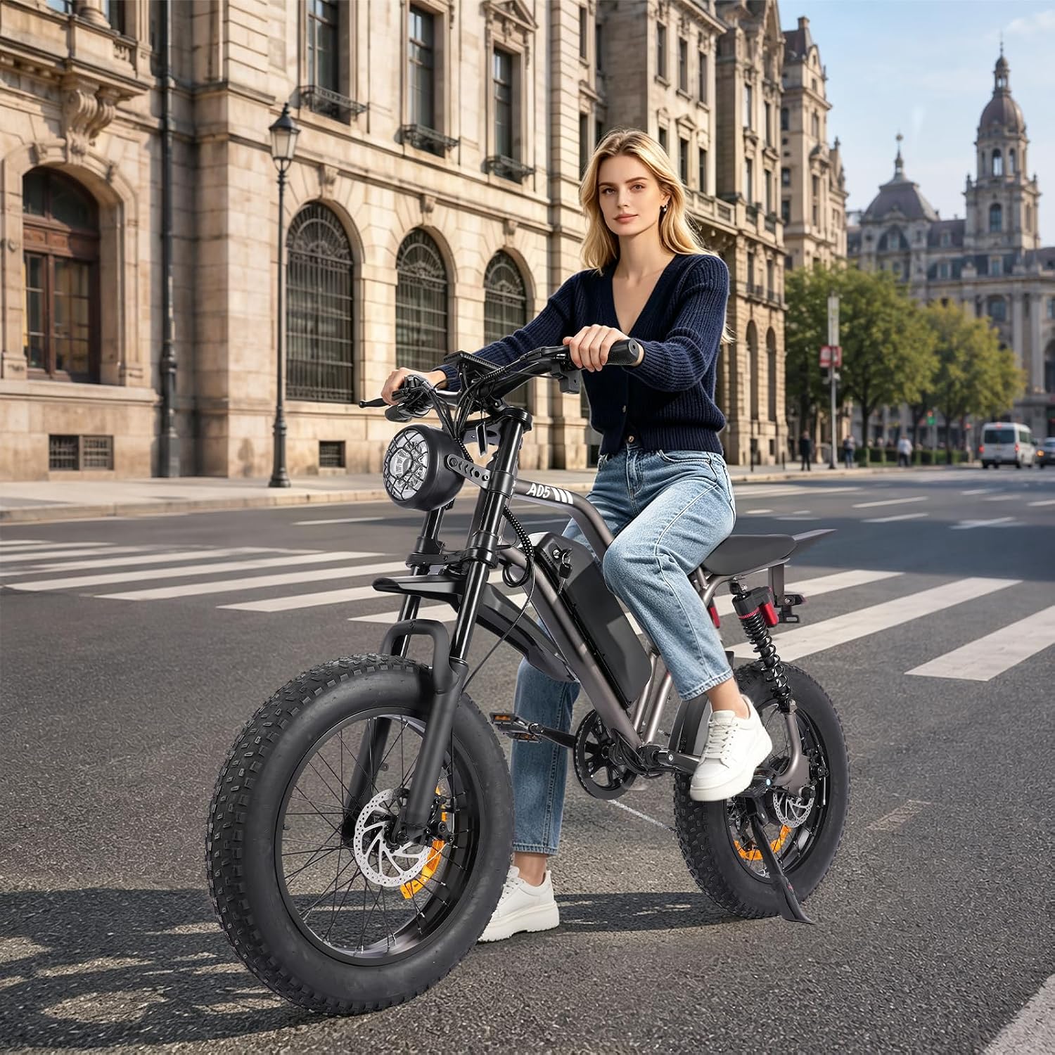 Electric Bike for Adults Peak 1500W, 20" Fat Tire Ebike | Max 31MPH & 80 Miles Range,48V 15Ah Removable Battery,Fast All Terrain E-Bike, with Full Suspension, NFC Unlock, 330LBS Load