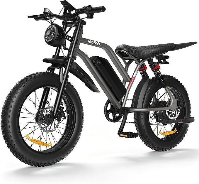 Electric Bike for Adults Peak 1500W, 20" Fat Tire Ebike | Max 31MPH & 80 Miles Range,48V 15Ah Removable Battery,Fast All Terrain E-Bike, with Full Suspension, NFC Unlock, 330LBS Load